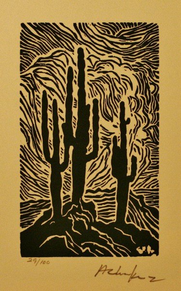 Andy Chuka, Linocut Block Prints, (1 of 4)