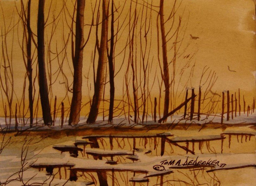 Tom A. Dedecker, Gouche Watercolor, (1 of 2)