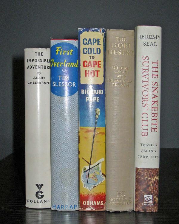 (TRAVEL/ATLASES).: Lot of 8 books: CABLE & FRENCH. The Gobi Desert. 1943; SLESSOR. First Overland. 1957; PAPE. Cape Cold To Cold Hot. nd; GHEERBRANT. Impossible Adventure. 1953; SEAL. The Snakebite Survivors' Club. 1999