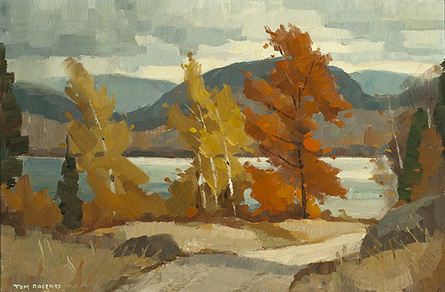Tom Roberts: Canadian 1909-1988 RCA OSA Clearing Weather, Autumn Oil on board, signed 16 x 24 IN, 40.5 x 61 CM