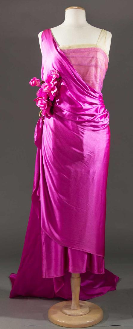 TRAINED FUCHSIA EVENING GOWN, LATE 1920s (1 of 10)