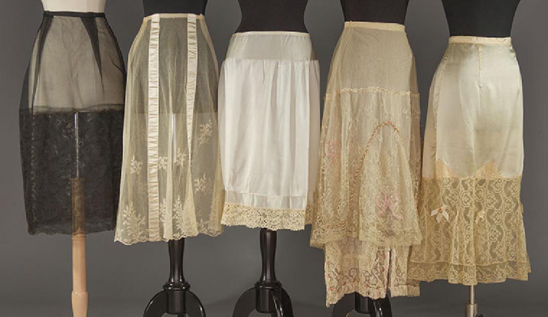 FIVE SILK & LACE SKIRTS/PETTICOATS, 1920s (1 of 10)