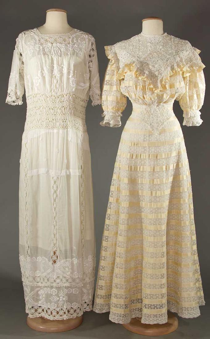 TWO LACE TEA GOWNS, EARLY 20TH C (1 of 5)