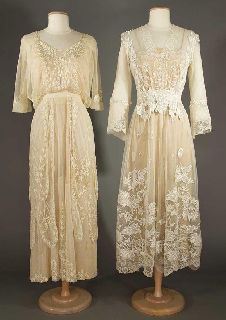 TWO LACE TEA GOWNS, EARLY 20TH C (1 of 7)