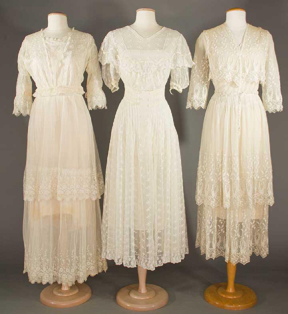THREE EMBROIDERED & LACE TEA GOWNS, 1910-1916 (1 of 6)