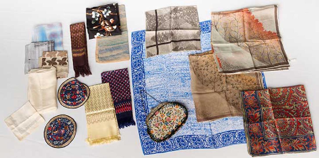 4 CHEONGSAMS, 12 SCARVES & 1 PURSE, MID 20TH C (1 of 5)