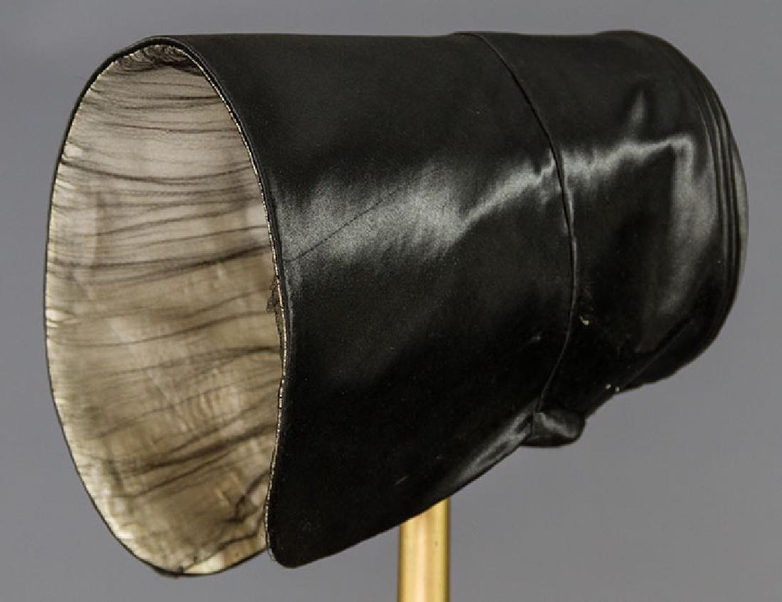 BLACK SILK POKE BONNET, c. 1840 (1 of 6)