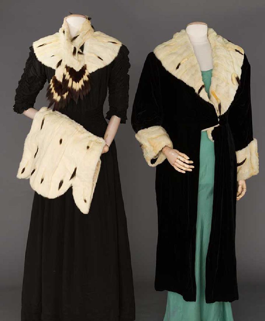 3 ERMINE ACCESSORIES & 1 TRIMMED COAT, 1910-1930 (1 of 10)
