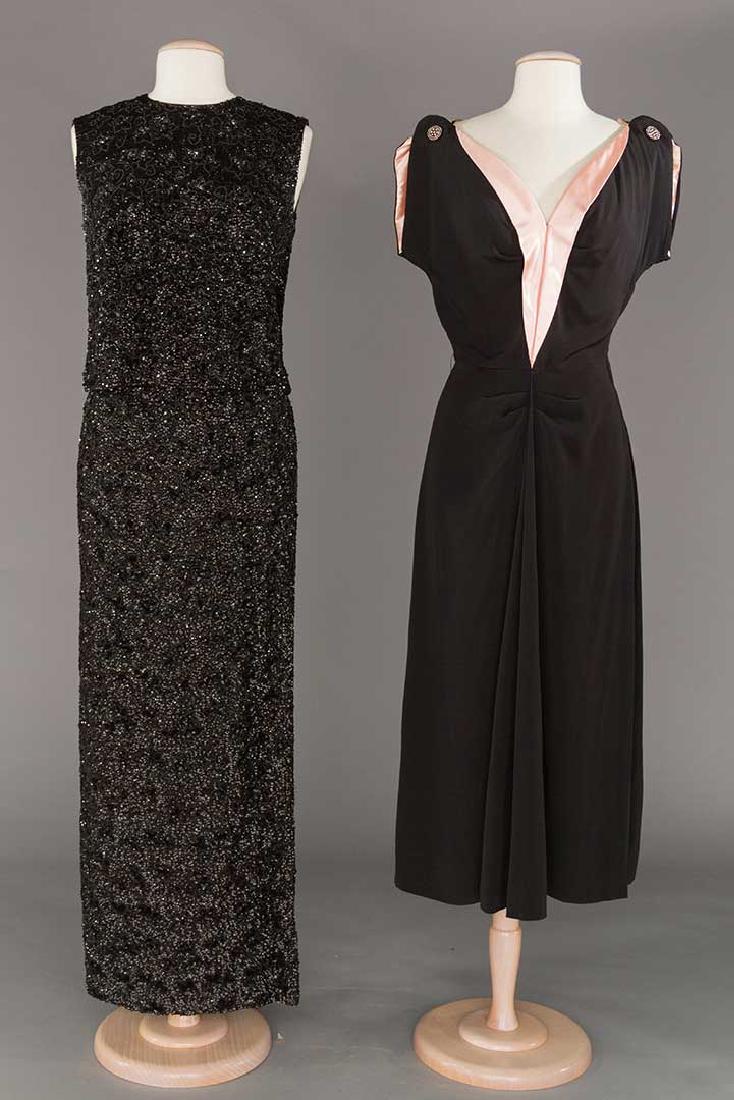 TWO BLACK EVENING DRESSES, 1945 & 1965 (1 of 10)