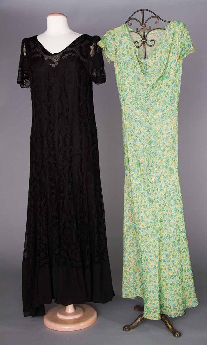TWO BIAS-CUT DRESSES, 1930s (1 of 6)