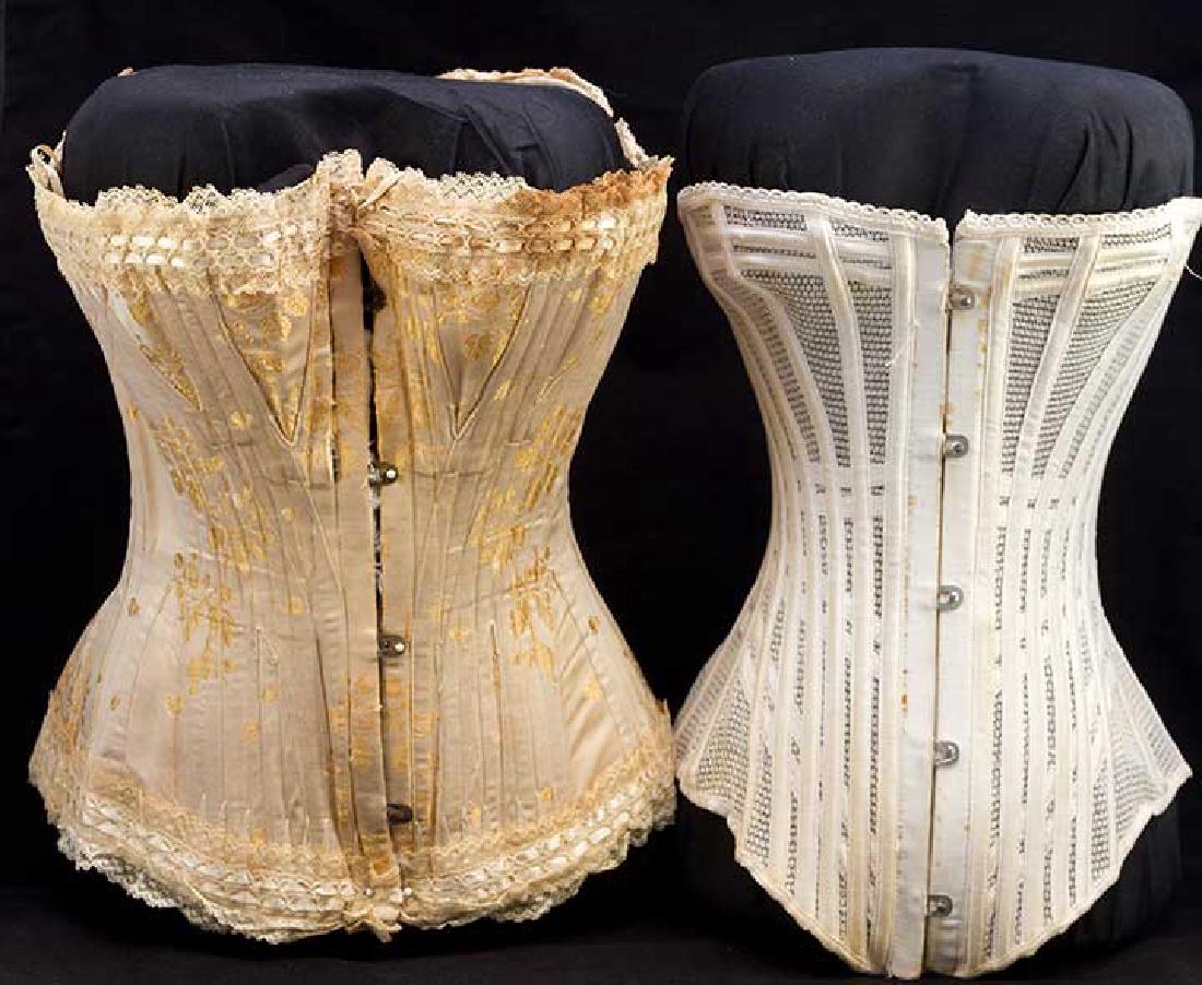 1 SILK & 1 SUMMER/SPORT CORSET, LATE 19TH C (1 of 6)