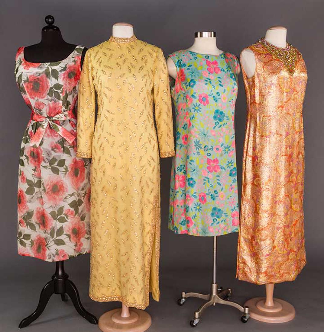 4 SUMMER EVENING DRESSES, 1960-1970s (1 of 8)