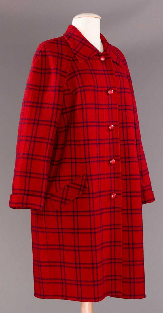 VALENTINO RED & BLACK WOOL COAT, 1960s (1 of 7)