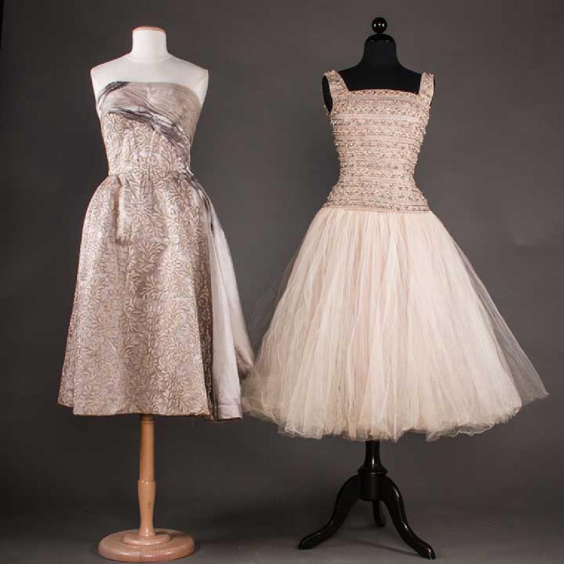 TWO MARTY MODELL PARTY DRESSES, PARIS, 1950s (1 of 9)