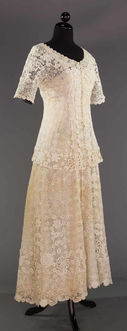 IRISH CROCHET GOWN, EARLY 20TH C. (1 of 8)