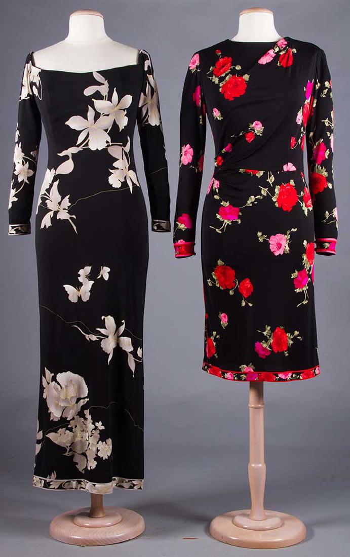 2 LEONARD SILK JERSEY DRESSES, LATE 1980s (1 of 9)
