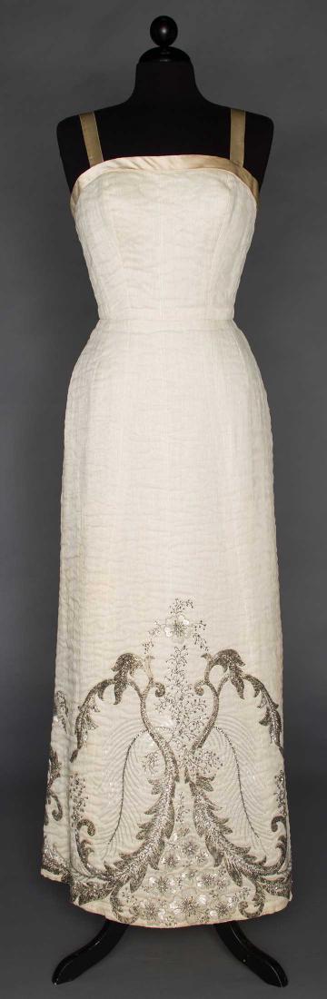 GALANOS BEADED WHITE EVENING GOWN, 1960s (1 of 8)