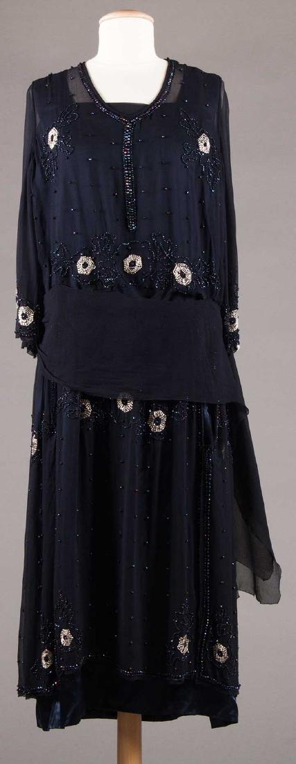 WHITE & BLACK BEADED DRESS, 1920s (1 of 9)
