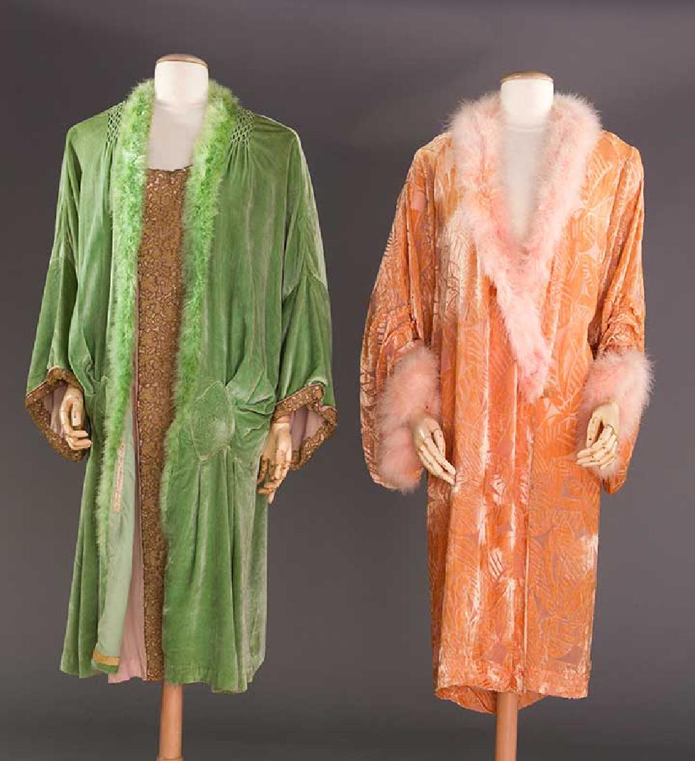 TWO SILK VELVET BOUDOIR ROBES, 1910-1920s (1 of 9)