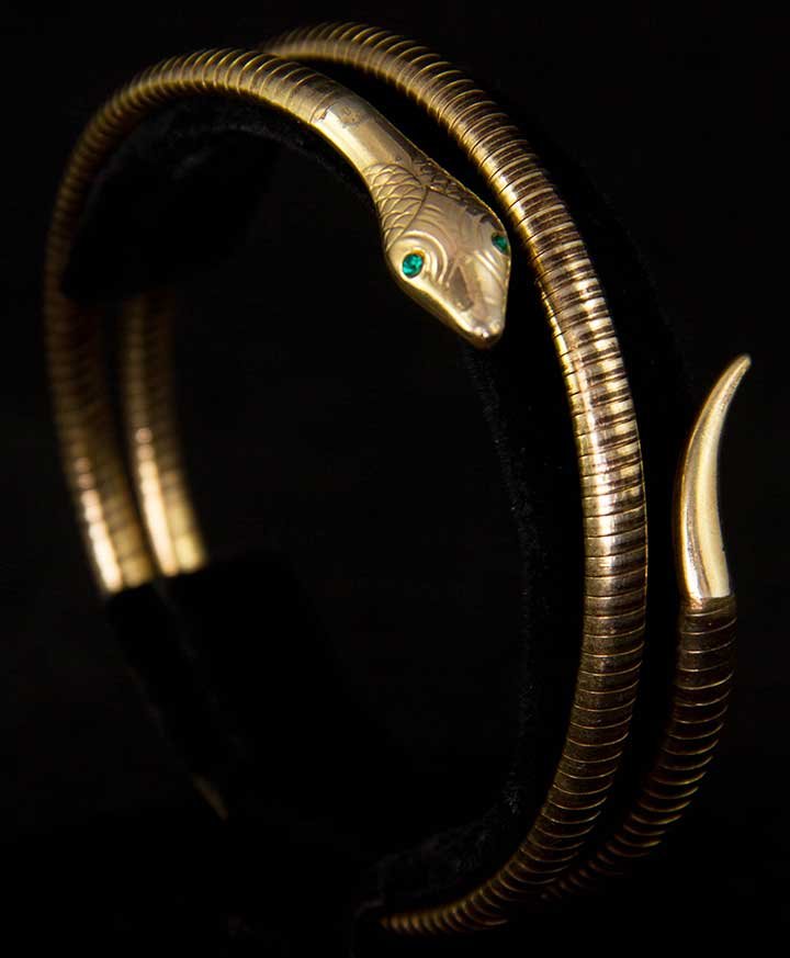 14K GOLD SNAKE BRACELET, GERMANY (1 of 9)