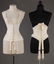 TWO WHITE COTTON CORSETS, 1890-1905