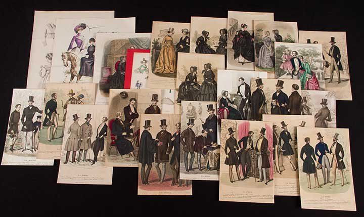 23 GENTS' & LADIES' FASHION PLATES, FRANCE, MID 19TH C (1 of 6)