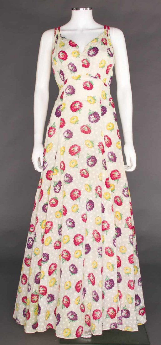 COTTON SUMMER EVENING DRESS, LATE 1940s (1 of 7)