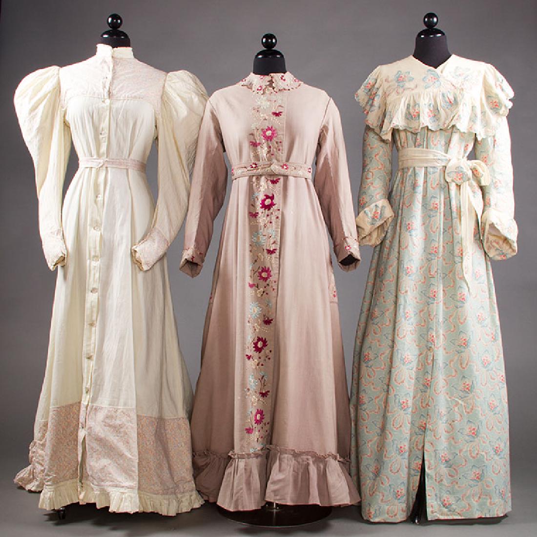 3 LADIES' AT-HOME WRAPPERS, 19TH C (1 of 10)