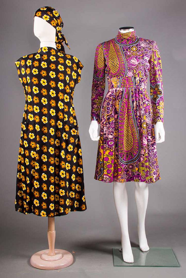 TWO PRINTED TRIGERE DRESSES, 1960-1970 (1 of 10)