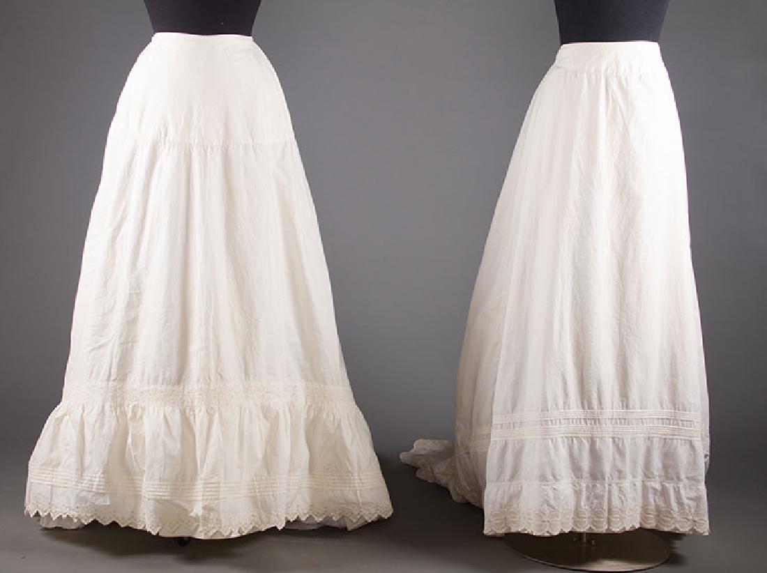 TWO TRAINED BUSTLE PETTICOATS, 1870-1880s (1 of 10)