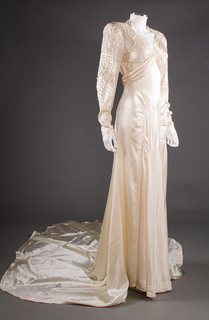 METAL STUDDED WEDDING GOWN, 1942-1945 (1 of 8)