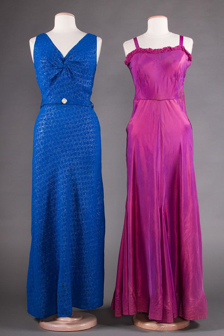 1 BLUE & 1 PURPLE EVENING GOWN, 1930s (1 of 10)