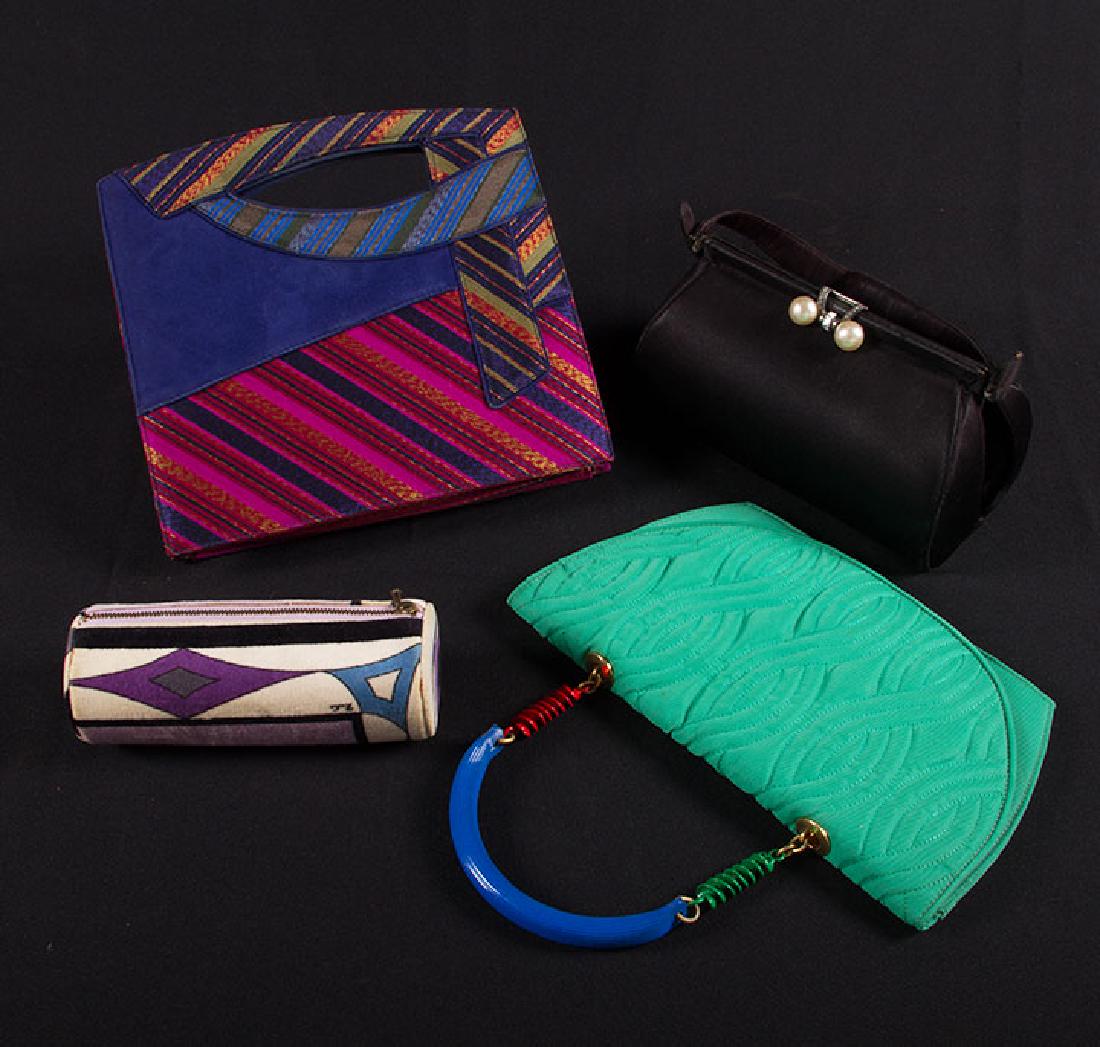 4 DESIGNOR HAND BAGS, 1965-1980s (1 of 8)