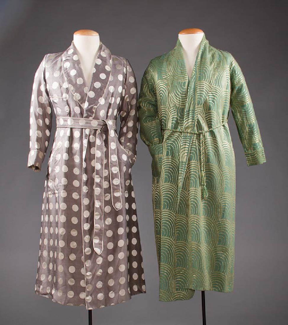 2 MEN'S SILK BATH ROBES, 1930s & 1950s (1 of 9)
