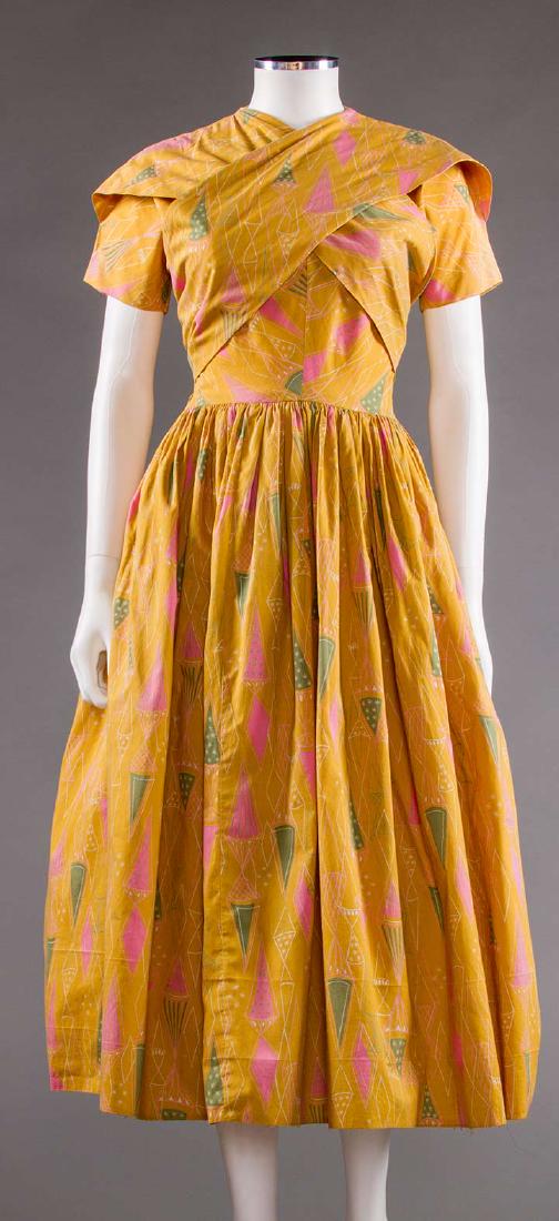 CLAIRE McCARDELL COTTON PRINT DRESS, 1950s (1 of 10)