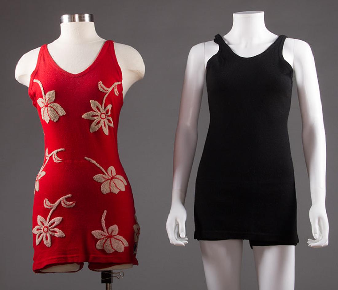 2 LADIES' WOOL KNIT SWIM SUITS, 1920s - 1930s (1 of 8)