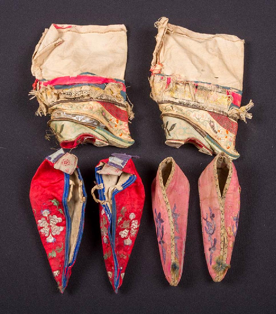 2 PAIR SHOES & 1 PAIR SLIPPERS FOR BOUND FEET, CHINA (1 of 5)