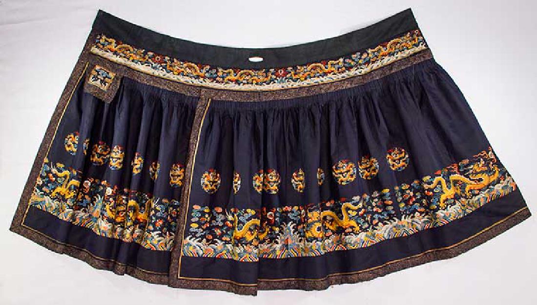 DRAGON EMBROIDERED SKIRT, CHINA, 19TH C (1 of 10)