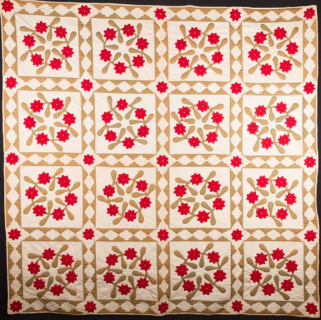 ROSE WREATH QUILT, 1890 - 1910 (1 of 9)