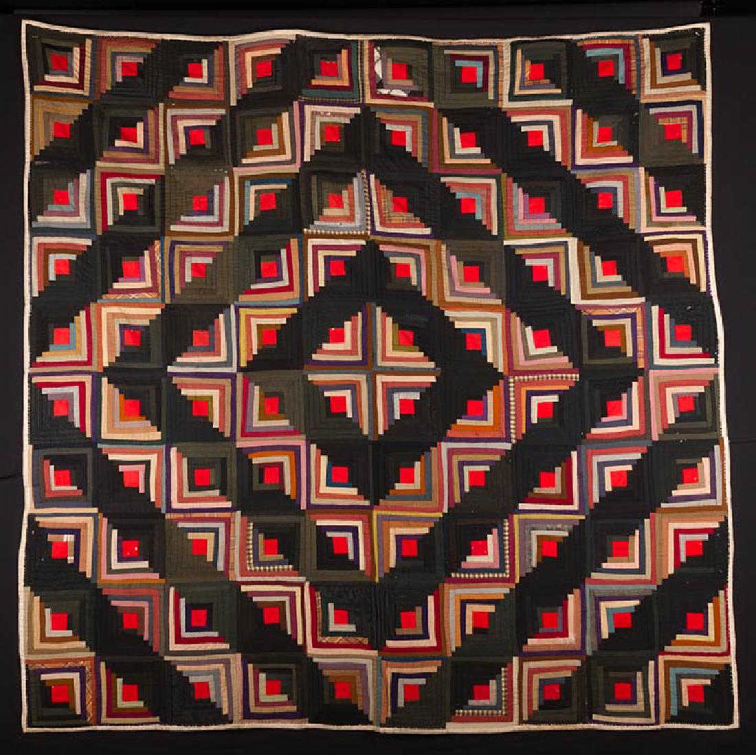 LOG CABIN QUILT, 1900-1920 (1 of 6)