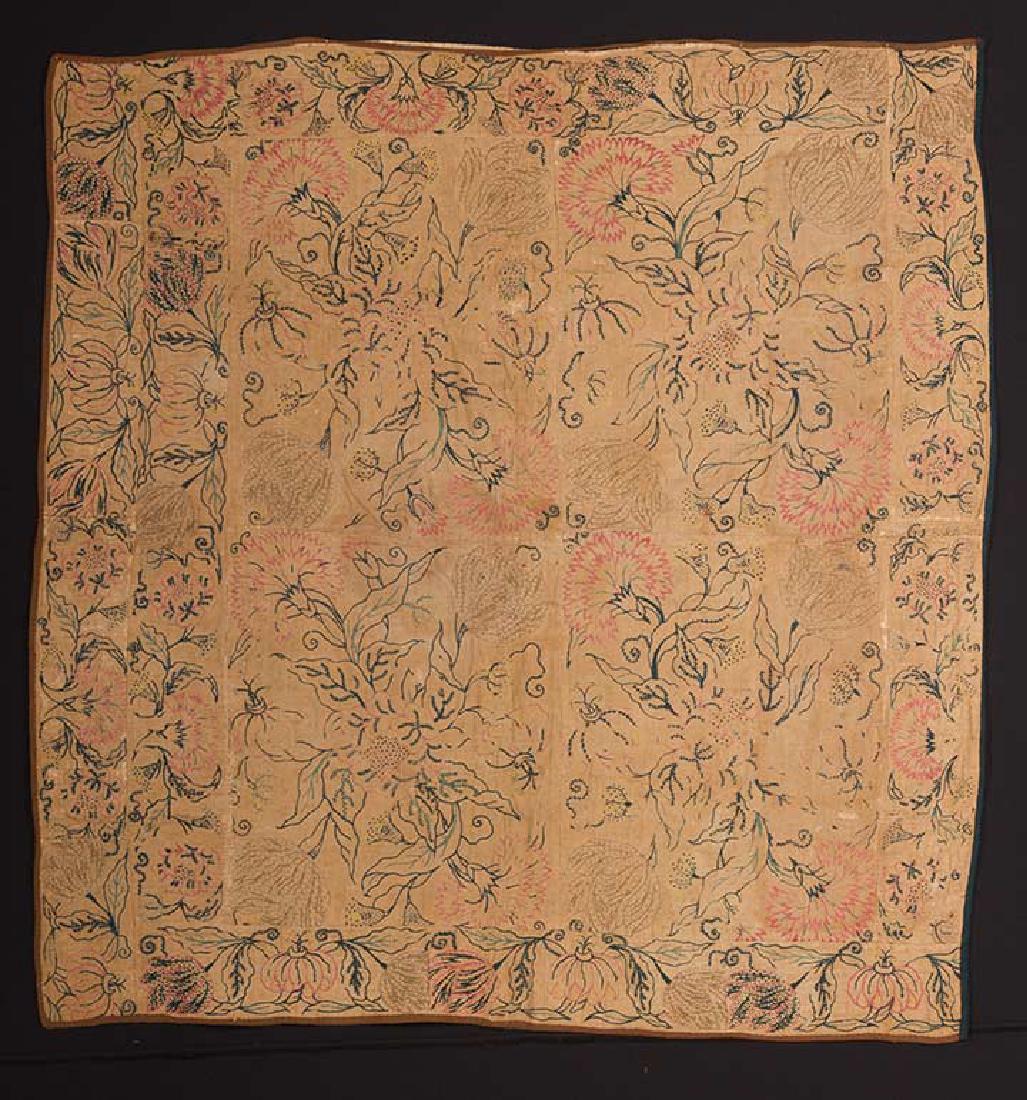 EMBROIDERED PATCHWORK PANEL, 17th -18th C. (1 of 8)