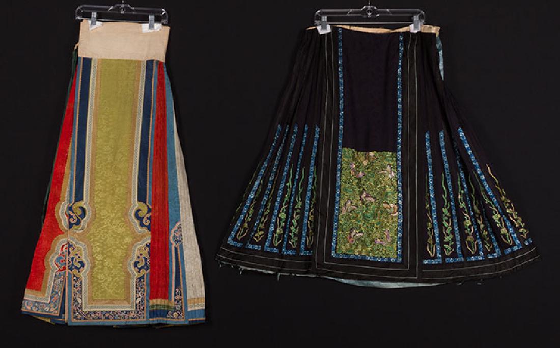 TWO EMBROIDERED SILK SKIRTS, CHINA, 1880-1920 (1 of 9)