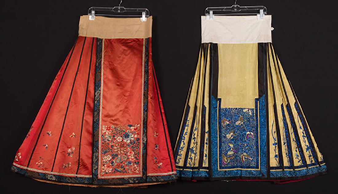 2 EMBROIDERED SILK SKIRTS, CHINA, 1880-1920 (1 of 10)