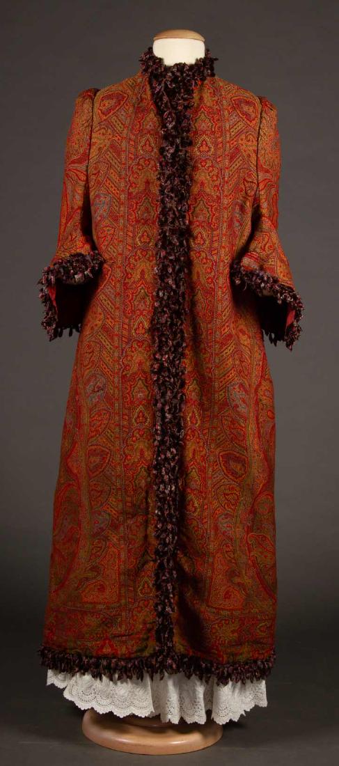WOOL PAISLEY BUSTLE COAT, 1870s (1 of 10)