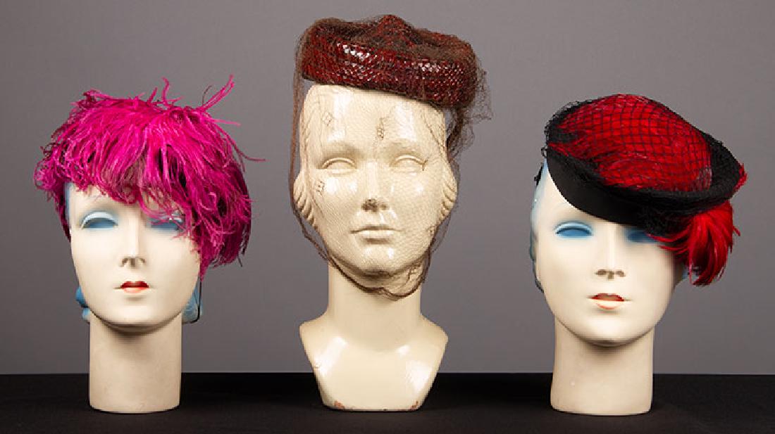 THREE LADIES' HATS, 1940s (1 of 10)