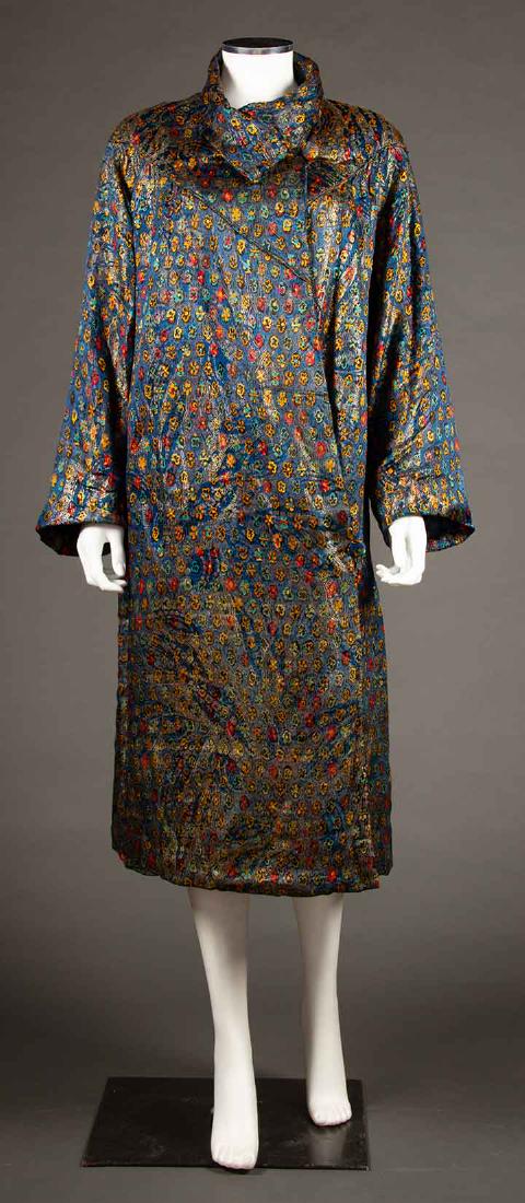 BLUE LAME BROCADE EVENING COAT, 1930s (1 of 7)