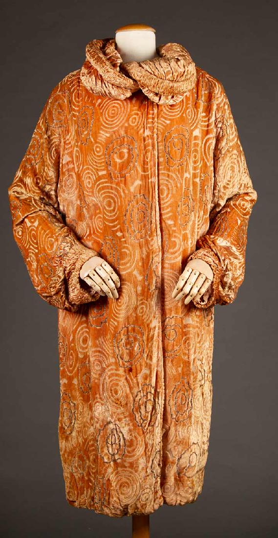 BEADED CUT VELVET EVENING COAT, 1920s (1 of 10)