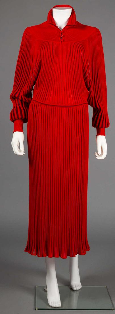 JEAN MUIR RED KNIT DRESS, LONDON, 1980s (1 of 8)