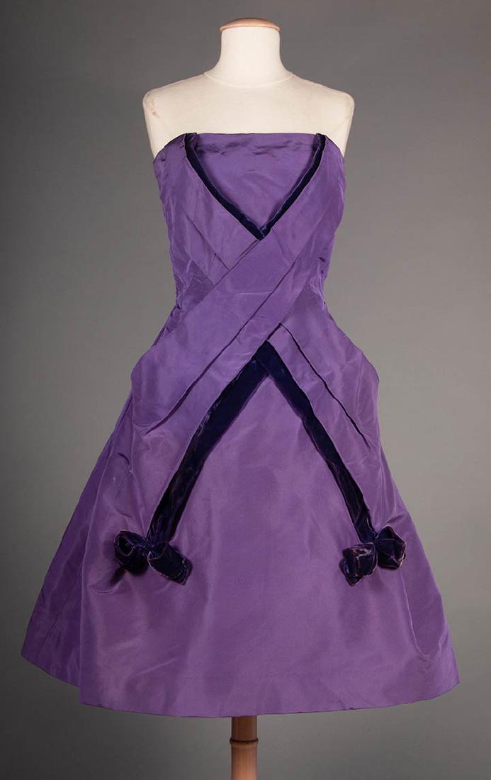 DESIGNER PURPLE PARTY DRESS, ROME, MID 1950s (1 of 8)