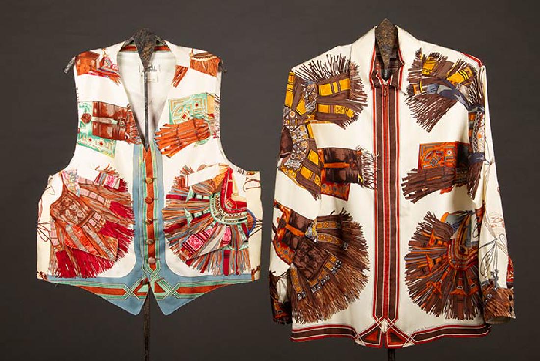 MENS' HERMES VEST & JACKET, LATE 20TH C. (1 of 10)